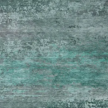 10' X 14' Teal Blue Gray And Pale Aqua Abstract Washable Indoor Outdoor Area Rug