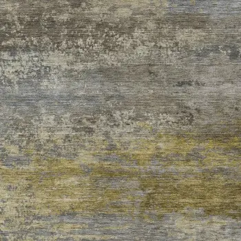 5' X 8' Taupe Brown And Gold Abstract Washable Indoor Outdoor Area Rug