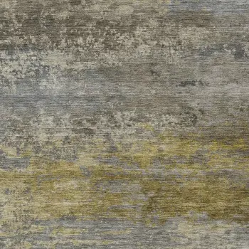 5' X 8' Taupe Brown And Gold Abstract Washable Indoor Outdoor Area Rug