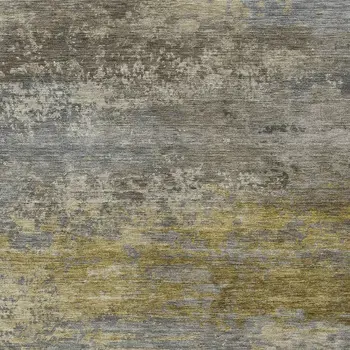 9' X 12' Taupe Brown And Gold Abstract Washable Indoor Outdoor Area Rug