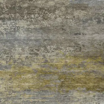 9' X 12' Taupe Brown And Gold Abstract Washable Indoor Outdoor Area Rug