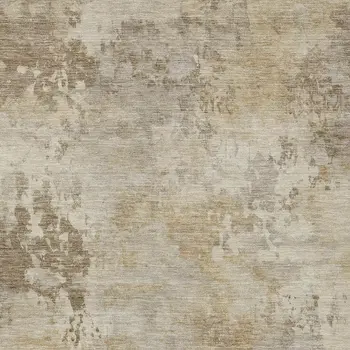 9' X 12' Tan And Beige Abstract Washable Indoor Outdoor Area Rug