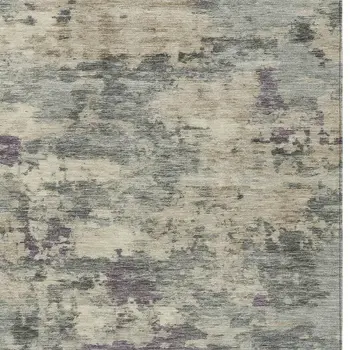 5' X 8' Sage Gray And Plum Abstract Washable Indoor Outdoor Area Rug