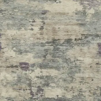 9' X 12' Sage Gray And Plum Abstract Washable Indoor Outdoor Area Rug