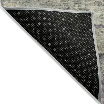 10' X 14' Sage Gray And Plum Abstract Washable Indoor Outdoor Area Rug