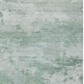 3' X 5' Mint Green And Pale Aqua Abstract Washable Indoor Outdoor Area Rug