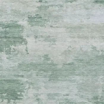 5' X 8' Mint Green And Pale Aqua Abstract Washable Indoor Outdoor Area Rug