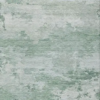 8' X 10' Mint Green And Pale Aqua Abstract Washable Indoor Outdoor Area Rug