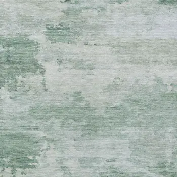 9' X 12' Mint Green And Pale Aqua Abstract Washable Indoor Outdoor Area Rug
