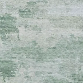 10' X 14' Mint Green And Pale Aqua Abstract Washable Indoor Outdoor Area Rug