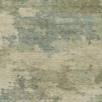 8' X 10' Pale Aqua And Khaki Abstract Washable Indoor Outdoor Area Rug