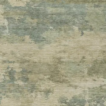 10' X 14' Pale Aqua And Khaki Abstract Washable Indoor Outdoor Area Rug