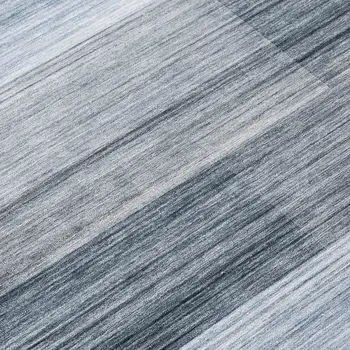 8' Denim Blue And Ivory Round Striped Washable Indoor Outdoor Area Rug