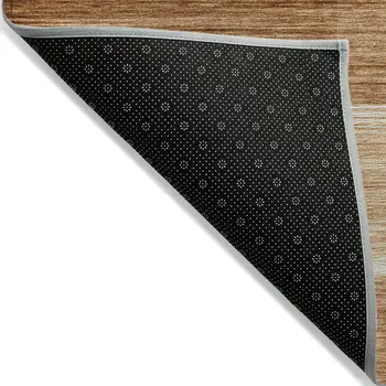 5' X 8' Rust And Ivory Striped Washable Indoor Outdoor Area Rug
