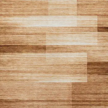 8' X 10' Rust And Ivory Striped Washable Indoor Outdoor Area Rug