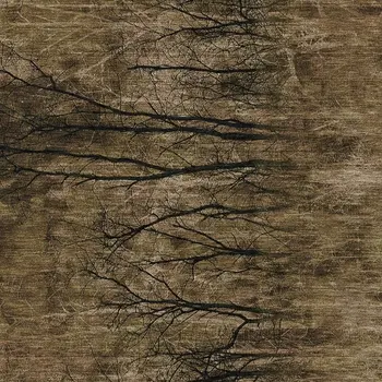 3' X 5' Brown And Charcoal Floral Washable Indoor Outdoor Area Rug