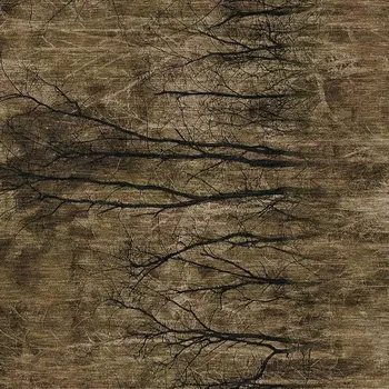 5' X 8' Brown And Charcoal Floral Washable Indoor Outdoor Area Rug