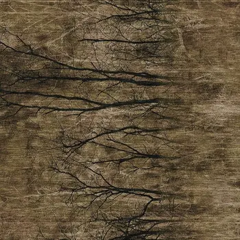 5' X 8' Brown And Charcoal Floral Washable Indoor Outdoor Area Rug