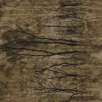 5' X 8' Brown And Charcoal Floral Washable Indoor Outdoor Area Rug