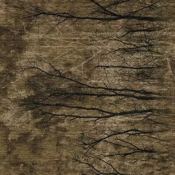 8' X 10' Brown And Charcoal Floral Washable Indoor Outdoor Area Rug
