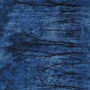 8' X 10' Blue And Charcoal Floral Washable Indoor Outdoor Area Rug