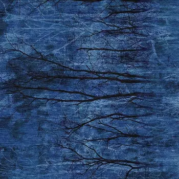 10' X 14' Blue And Charcoal Floral Washable Indoor Outdoor Area Rug