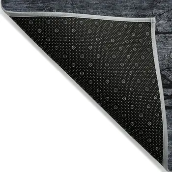 5' X 8' Charcoal And Gray Floral Washable Indoor Outdoor Area Rug