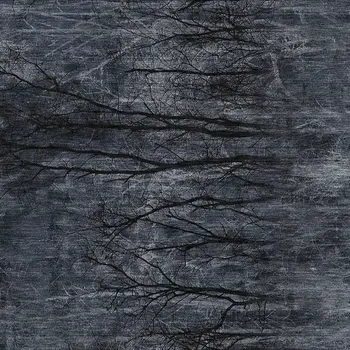 9' X 12' Charcoal And Gray Floral Washable Indoor Outdoor Area Rug
