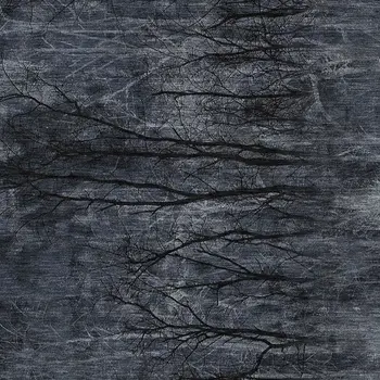 9' X 12' Charcoal And Gray Floral Washable Indoor Outdoor Area Rug