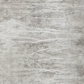 3' X 5' Silver And Gray Floral Washable Indoor Outdoor Area Rug