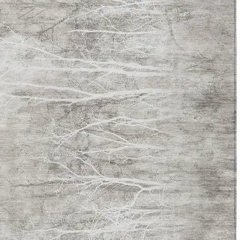 5' X 8' Silver And Gray Floral Washable Indoor Outdoor Area Rug