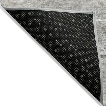 8' X 10' Silver And Gray Floral Washable Indoor Outdoor Area Rug