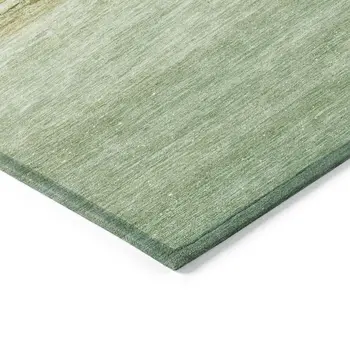 5' X 8' Green And Gold Nautical Washable Indoor Outdoor Area Rug