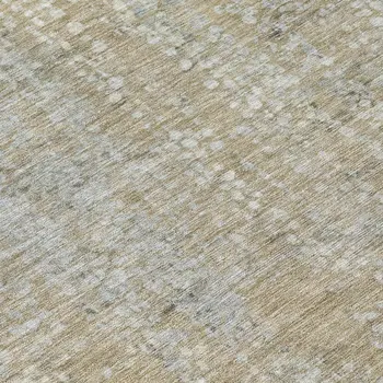 8' Beige And Ivory Round Abstract Washable Indoor Outdoor Area Rug