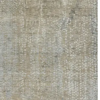 8' X 10' Beige And Ivory Abstract Washable Indoor Outdoor Area Rug