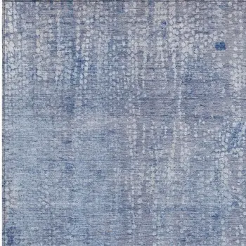 5' X 8' Blue And Ivory Abstract Washable Indoor Outdoor Area Rug