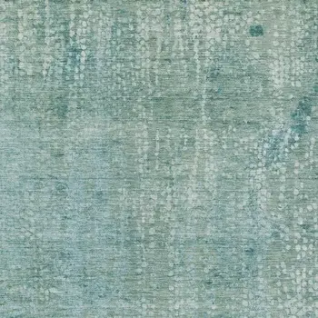 5' X 8' Teal Blue And Ivory Abstract Washable Indoor Outdoor Area Rug