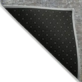 5' X 8' Taupe And Ivory Abstract Washable Indoor Outdoor Area Rug