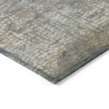 5' X 8' Taupe And Ivory Abstract Washable Indoor Outdoor Area Rug