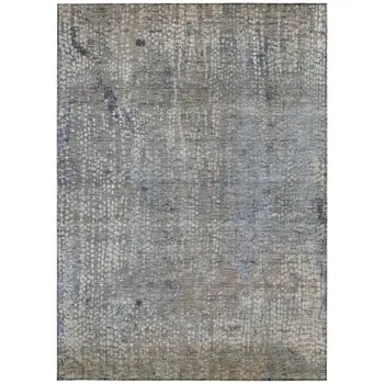 8' X 10' Taupe And Ivory Abstract Washable Indoor Outdoor Area Rug