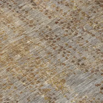 3' X 5' Brown And Ivory Abstract Washable Indoor Outdoor Area Rug