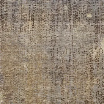 9' X 12' Brown And Ivory Abstract Washable Indoor Outdoor Area Rug