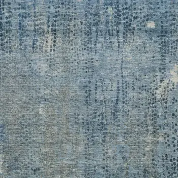 3' X 5' Blue And Ivory Abstract Washable Indoor Outdoor Area Rug