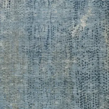 5' X 8' Blue And Ivory Abstract Washable Indoor Outdoor Area Rug