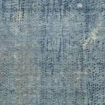 5' X 8' Blue And Ivory Abstract Washable Indoor Outdoor Area Rug