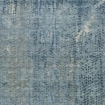 8' X 10' Blue And Ivory Abstract Washable Indoor Outdoor Area Rug