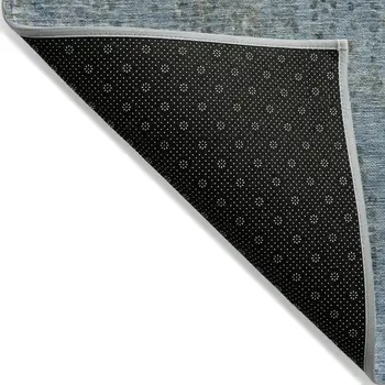 8' X 10' Blue And Ivory Abstract Washable Indoor Outdoor Area Rug