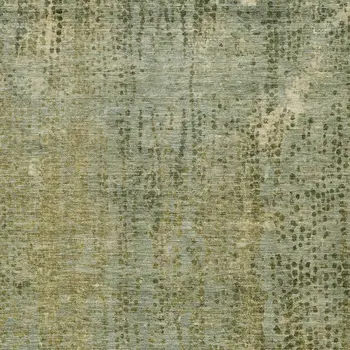 9' X 12' Green And Ivory Abstract Washable Indoor Outdoor Area Rug