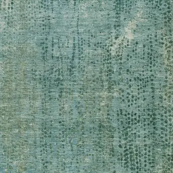 8' X 10' Teal Blue And Ivory Abstract Washable Indoor Outdoor Area Rug
