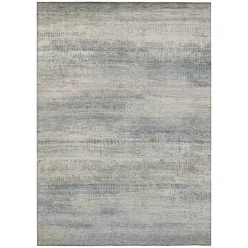 5' X 8' Linen And Beige Abstract Washable Indoor Outdoor Area Rug